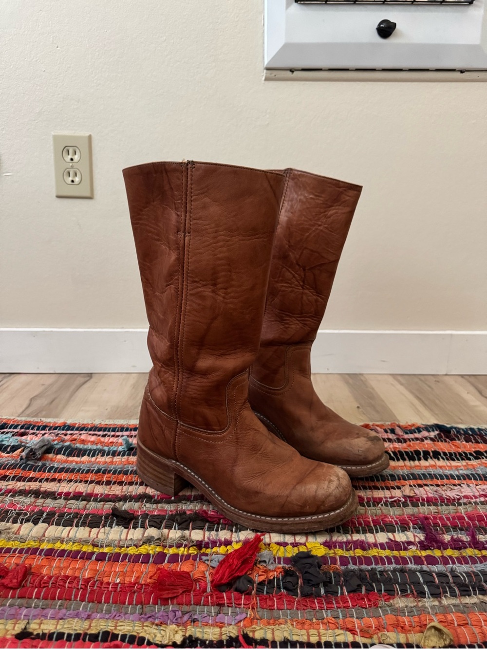 Women's Frye Vintage Campus 14L Tall Brown Leather Boots